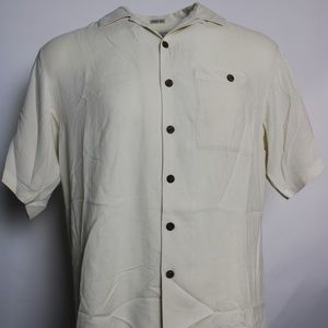 LUAU Button Front Medium 100% Silk Casual Button